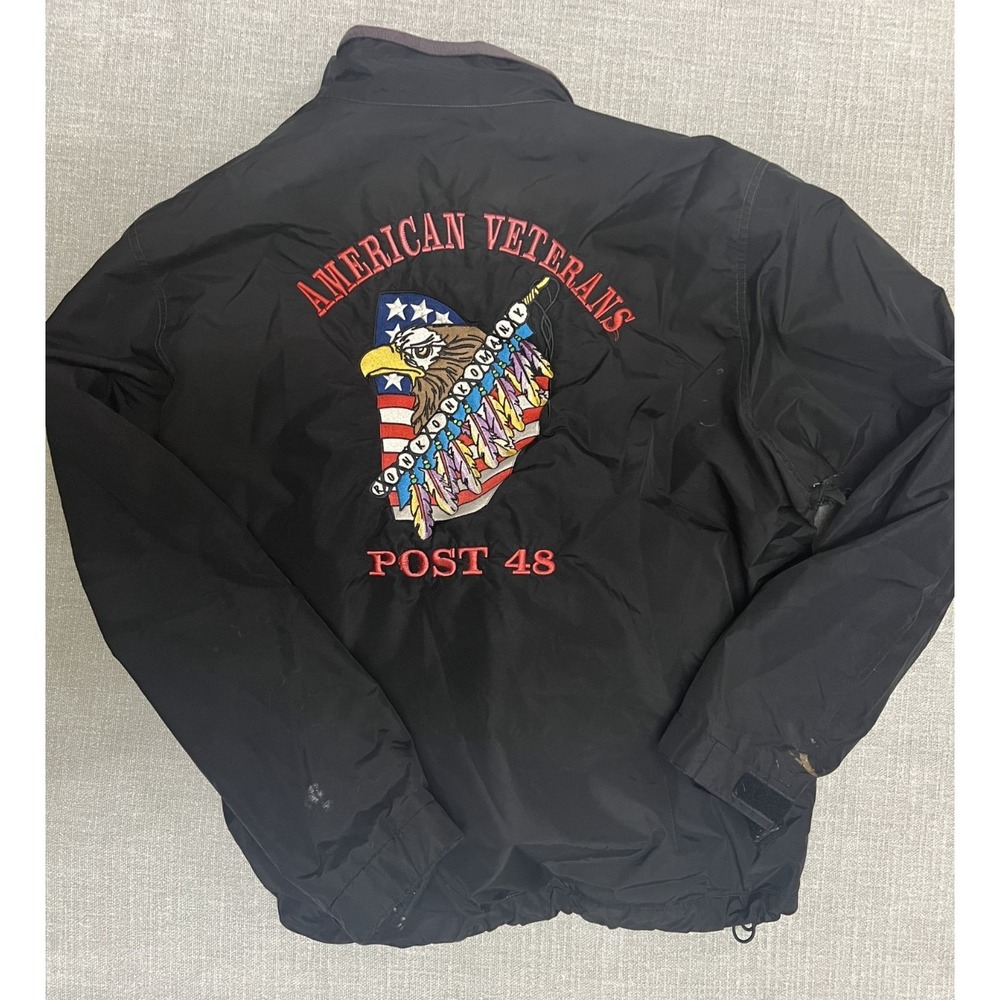 American Veteran Served Embroidered Jacket Men's XL Black- Personalized - Picture 2 of 10